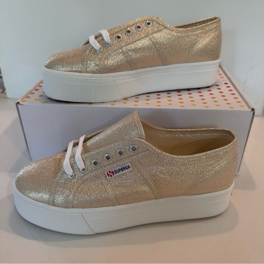 Superga Gold Platform Sneakers Sz 6. Metallic Canvas
NWT